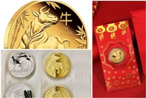 Chưa đến Tết, lì xì, tiền xu hình trâu đắt khách