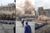 Hãi hùng cảnh tòa nhà 12 tầng biến mất trong tích tắc 