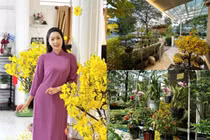 Cận cảnh biệt thự 10 tỷ ngập hoa từ cổng của Trịnh Kim Chi