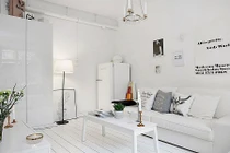 Không thể rời mắt căn hộ màu trắng 20m2 siêu đẹp