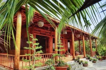 Ngắm “biệt phủ” làm từ 4.000 cây dừa của lão nông miền Tây