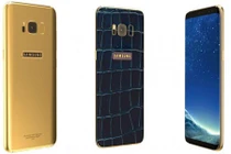 Ngắm Galaxy S8 phiên bản da cá sấu đính kim cương xanh