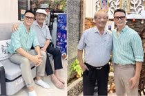 Hoàng Bách đưa mẹ đến thăm nhà NSND Trần Hiếu dịp Tết