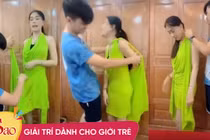 Chồng trẻ lóng ngóng tay chân khi mặc đồ cho Lâm Khánh Chi