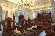 Trầm trồ biệt thự toàn gỗ quý của đại gia Thanh Hóa