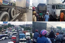 Tài xế ngủ gật, giao thông cửa ngõ Sài Gòn tê liệt