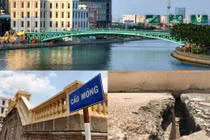 Cận cảnh vết nứt "khủng" trên cây cầu trăm tuổi ở Sài Gòn