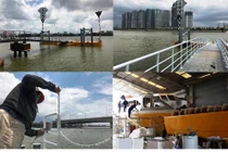 Ảnh: Tất bật xây bến, trạm dừng tuyến buýt sông đầu tiên ở TPHCM