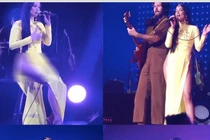 Ngô Thanh Vân phẫn nộ vì ca sĩ Mỹ mặc áo dài không quần phản cảm