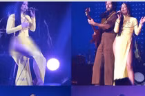 Ngô Thanh Vân phẫn nộ vì ca sĩ Mỹ mặc áo dài không quần phản cảm