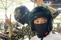 Cường Đô La, Đàm Thu Trang đưa con trai đi “đua xe” 