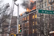 Hiện trường vụ sập tòa nhà 5 tầng ở New York