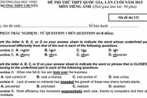 Đề thi thử THPT quốc gia lần 4 môn Tiếng Anh trường chuyên Đại học Vinh