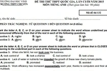 Đề thi thử THPT quốc gia lần 4 môn Tiếng Anh trường chuyên Đại học Vinh