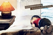 Rớt nước mắt với tranh tưởng niệm bé trai Syria chết đuối