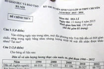 Đề thi vào lớp 10 môn Địa lý chuyên Thành phố Hà Nội 