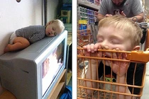 Bật cười xem ảnh bé ngủ gật cực dễ thương