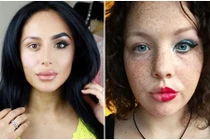 Gái trẻ điên cuồng với trào lưu trang điểm nửa mặt