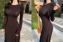 Mặc váy co giãn, gái xinh tưởng kín hóa ra hở tứ bề