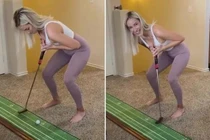 Dùng ngực đánh golf và những tư thế lạ khiến golfer... choáng váng 