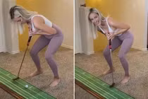 Dùng ngực đánh golf và những tư thế lạ khiến golfer... choáng váng 