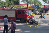 Video: Nữ "ninja Lead" vô tư tạt ngang đầu xe cứu hỏa