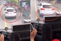 Video: Xe cứu hỏa hú còi liên tục, xe Santa Fe quyết không nhường đường