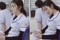 Khoảnh khắc nữ y tá ngủ gật khiến nhiều chàng “xin chết“