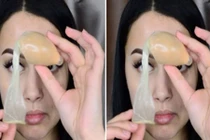 Hết hồn xem gái trẻ trang điểm bằng bao cao su