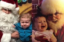 Cười lăn với khoảnh khắc bé chẳng thích ông già Noel tẹo nào