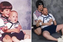 Cười vỡ bụng với ảnh ngày ấy-bây giờ của hai anh em hài hước