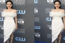 Angelina Jolie diện váy cúp ngực, khoe hình xăm lớn tại sự kiện