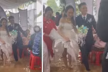 Hàng trăm người lội nước lũ đi ăn cưới ở Hà Tĩnh