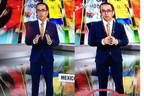 Tranh cãi BLV Khắc Cường “quên” giày lúc bình luận World Cup