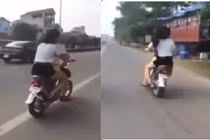 Thót tim cảnh gái trẻ lượn lách trên xe máy điện