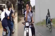 Nữ sinh đua nhau bốc đầu xe... “giỡn mặt tử thần“