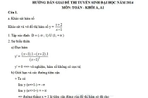 Gợi ý đáp án đề thi Đại học môn Toán 2014