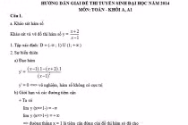 Gợi ý đáp án đề thi Đại học môn Toán 2014