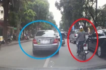 Hoảng hồn clip gái trẻ suýt chui vào bánh ô tô