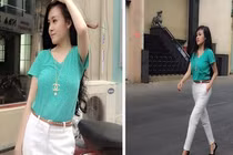 Bà Tưng kín đáo, múa phụ họa “Cơn mưa ngang qua“