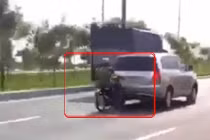 “Quái xế” đua xe đâm thẳng đuôi ô tô ở TP HCM