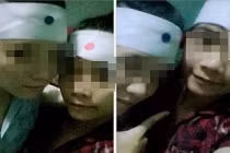 Lố bịch nữ sinh tự sướng trong đám tang ông