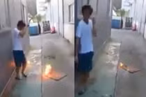 Nam thanh niên liều lĩnh dùng búa đập pin điện thoại