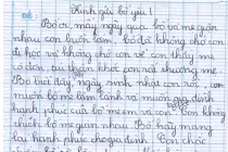 Bé viết thư xin bố mẹ đừng giận nhau