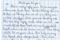 Bé viết thư xin bố mẹ đừng giận nhau