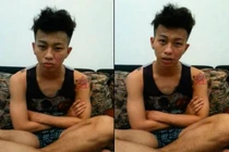 Thanh niên xăm trổ ngoan ngoãn khoanh tay xin lỗi vợ