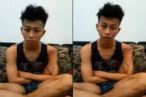 Thanh niên xăm trổ ngoan ngoãn khoanh tay xin lỗi vợ