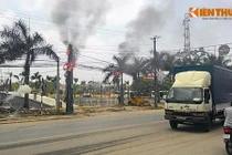 Cột điện tự phát nổ, bốc cháy bí ẩn ở Thái Nguyên