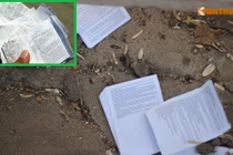 Phao thi rải trắng đường quanh trường ĐH Công nghiệp Hà Nội