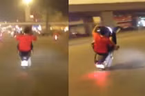 Bốc đầu xe, vỉa người khác trên đường Hà Nội